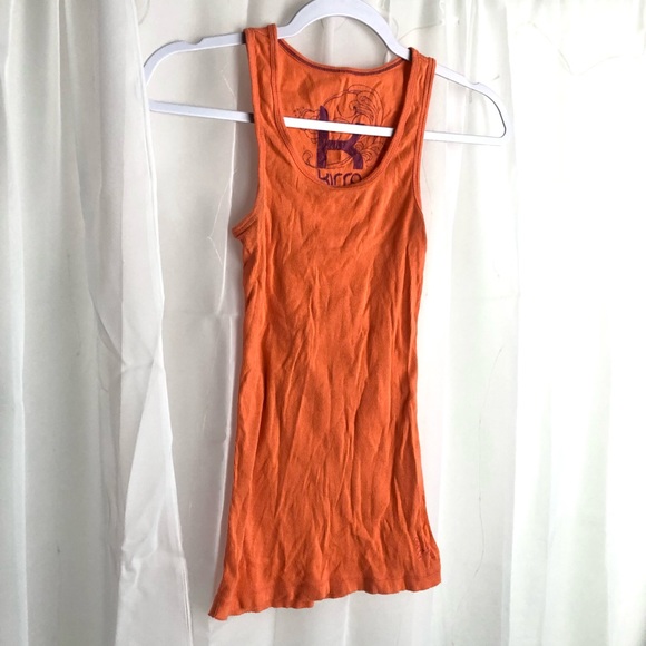 Kirra Women's Orange Scoop Neck Tank Top Ribbed Size Small - Picture 5 of 5